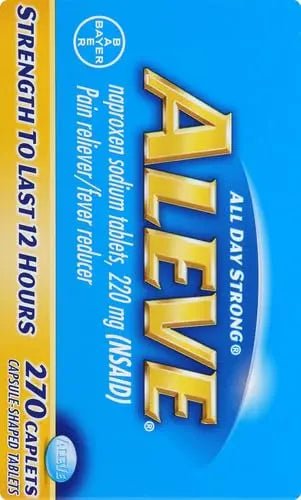 Aleve Caplets, Naproxen Sodium 220 mg (NSAID), Pain Reliever/Fever Reducer, 1 Orthopedic Surgeon Recommended, 270 Count - Maple Wellness Supplements