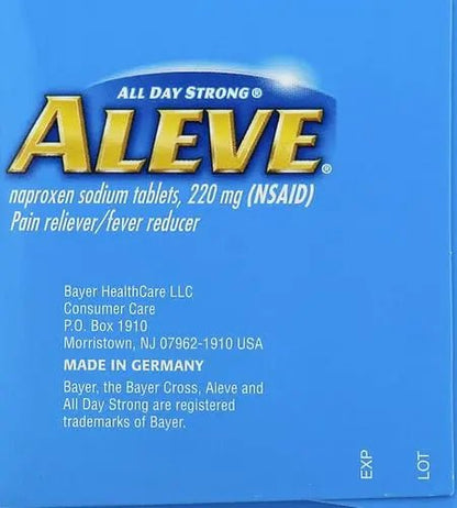 Aleve Caplets, Naproxen Sodium 220 mg (NSAID), Pain Reliever/Fever Reducer, 1 Orthopedic Surgeon Recommended, 270 Count - Maple Wellness Supplements