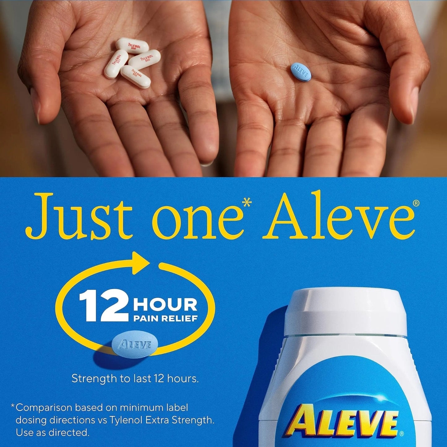 Aleve Pain Reliever & Fever Reducer Naproxen Sodium Caplets, Body Pain Relief, 270 Count - Maple Wellness Supplements