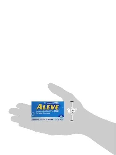 Aleve Tablets with Naproxen Sodium, 220mg (NSAID) Pain Reliever/Fever Reducer, 24 Count, Blue - Maple Wellness Supplements
