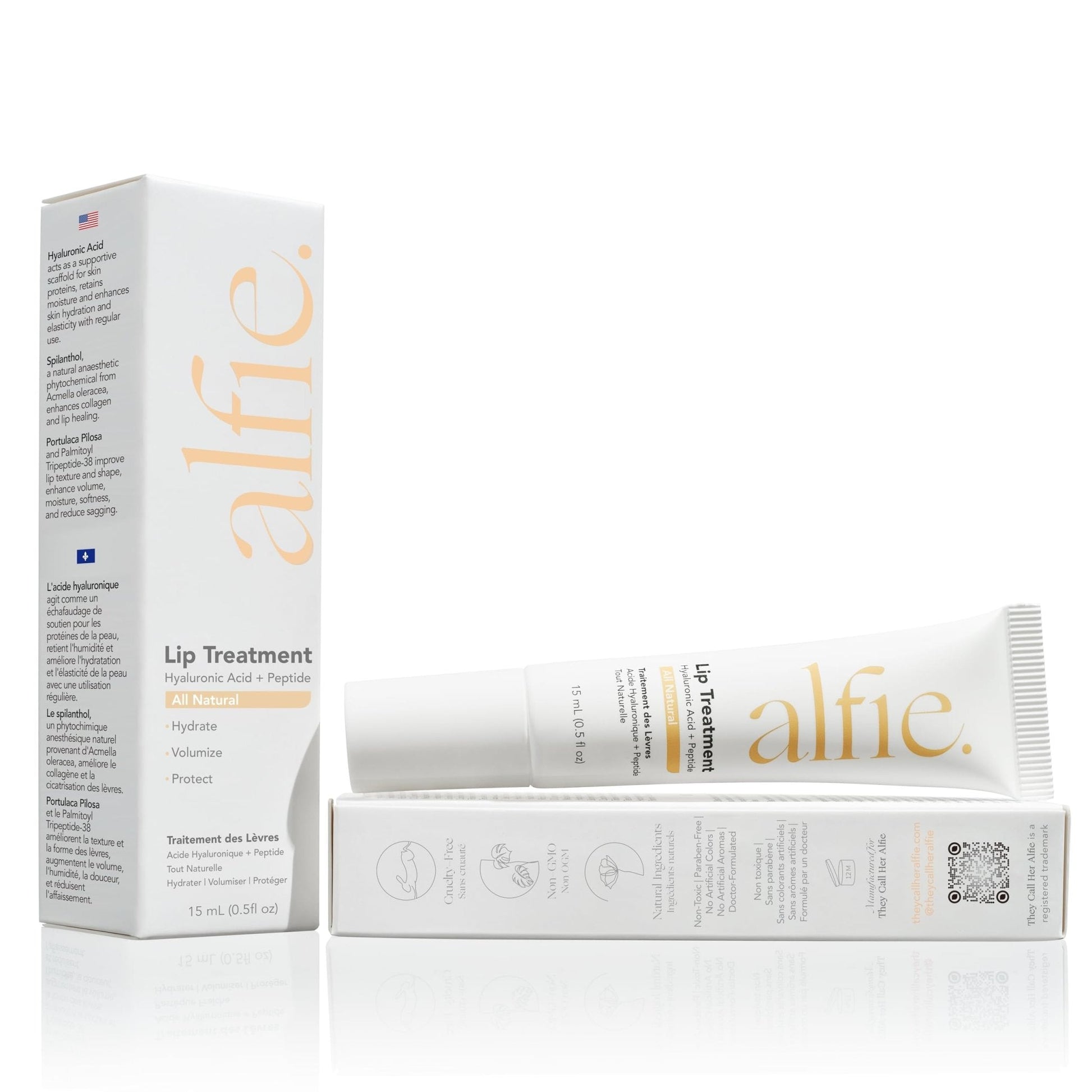 Alfie Hyaluronic Acid Lip Booster -Natural Flavor -15ml/0.5 Fl. Oz -Peptide Lip Treatment - Maple Wellness Supplements