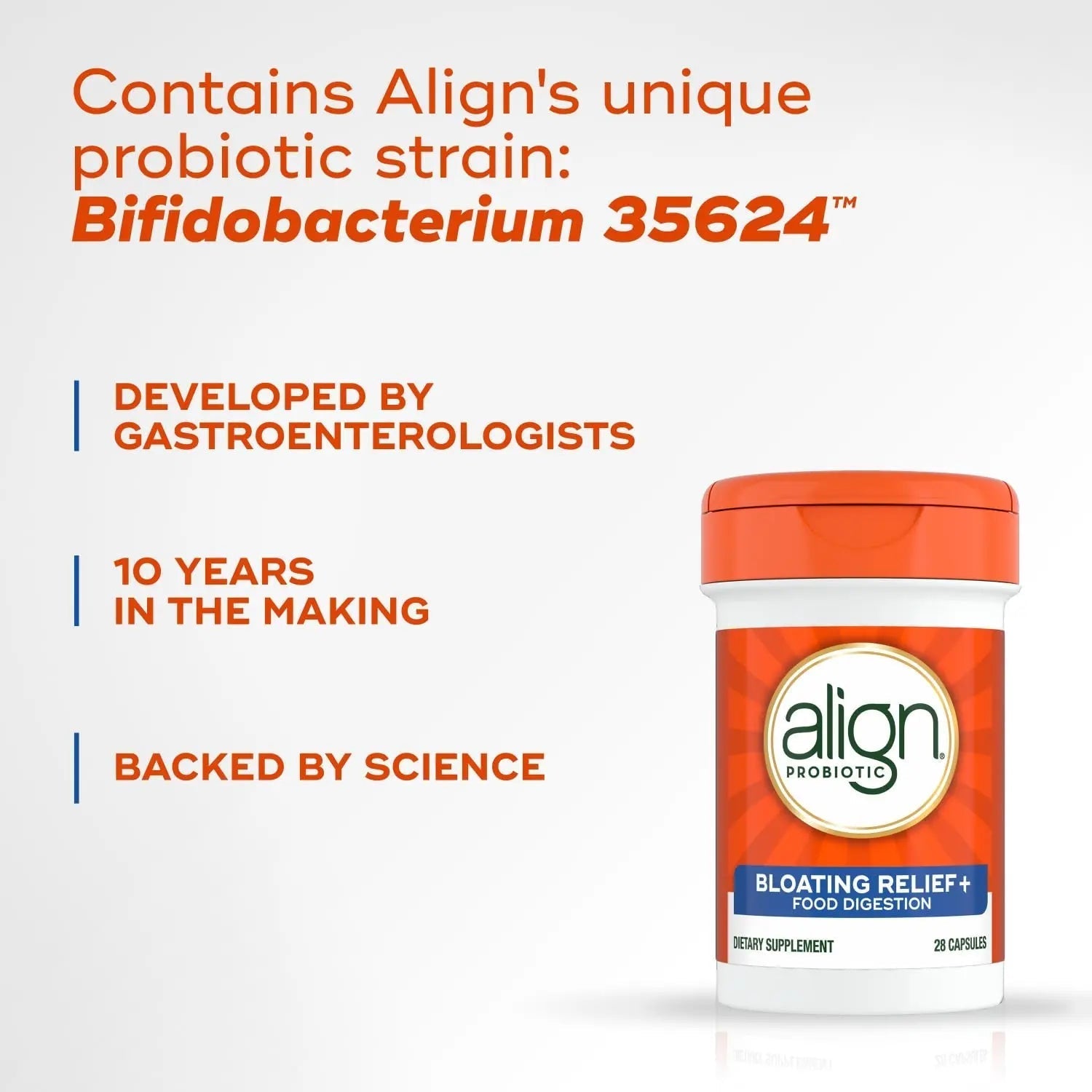 Align Probiotic Bloating Relief + Food Digestion, Probiotics for Women and Men, 1 Doctor Recommended Brand‡, Promotes Digestive Health and Helps Support the Metabolism of Food*, 28 Capsules - Maple Wellness Supplements