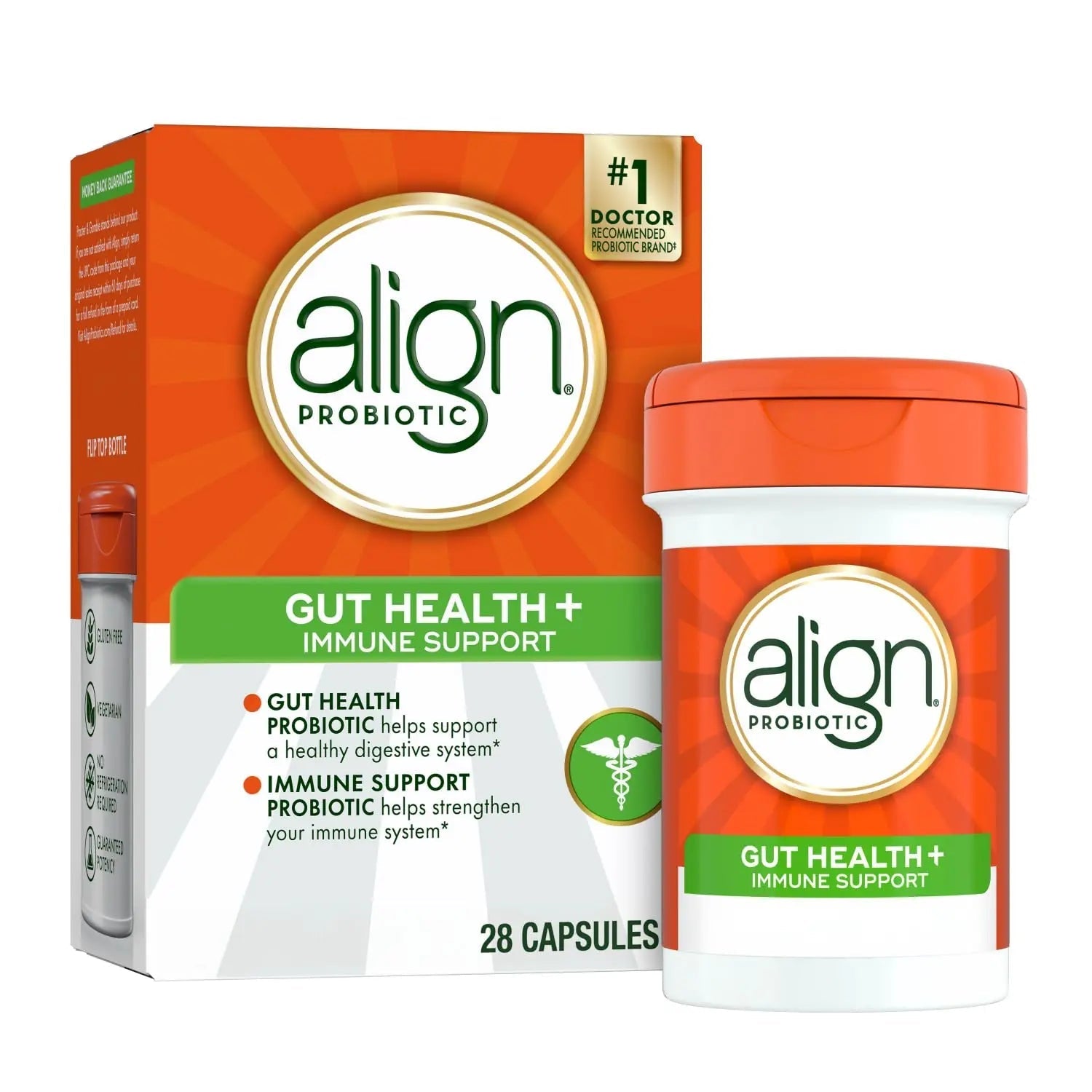 Align Probiotic, Gut Health + Immune Support Probiotic, Probiotics for Women and Men, Probiotics for Digestive Health and Immune Health, 1 Doctor Recommended Brand‡, 28 Capsules - Maple Wellness Supplements