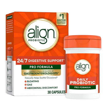 Align Probiotic, Pro Formula, Probiotics for Women and Men, Probiotics for Digestive Health, Men and Womens Probiotic Capsules Help Relieve Occasional Bloating & Gas*, 30 Capsules - Maple Wellness Supplements