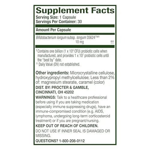 Align Probiotic, Pro Formula, Probiotics for Women and Men, Probiotics for Digestive Health, Men and Womens Probiotic Capsules Help Relieve Occasional Bloating & Gas*, 30 Capsules - Maple Wellness Supplements