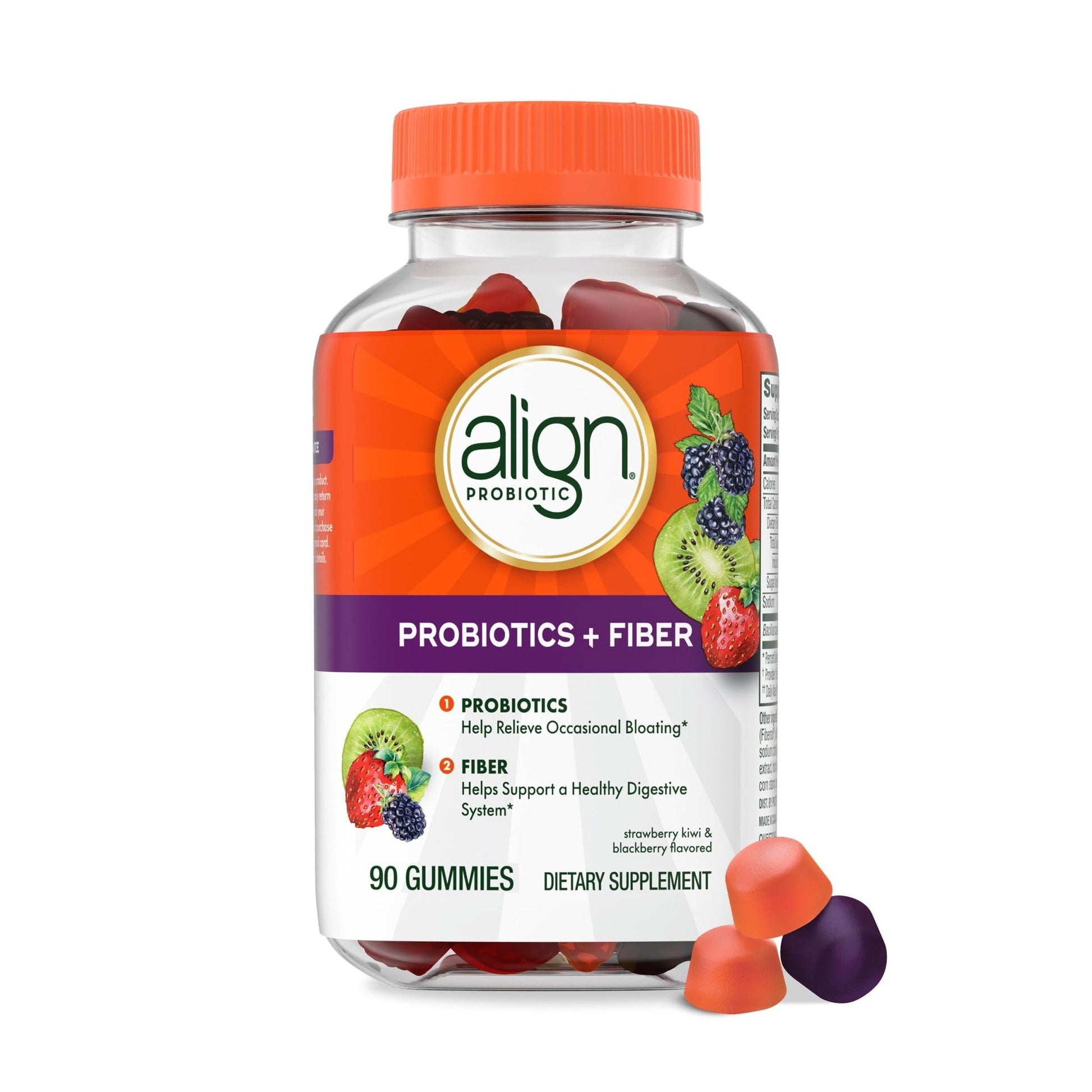 Align Probiotic, Probiotics + Fiber Gummies, Probiotics Help Relieve Occasional Bloating*, Fiber Helps Support a Healthy Digestive System - Maple Wellness Supplements