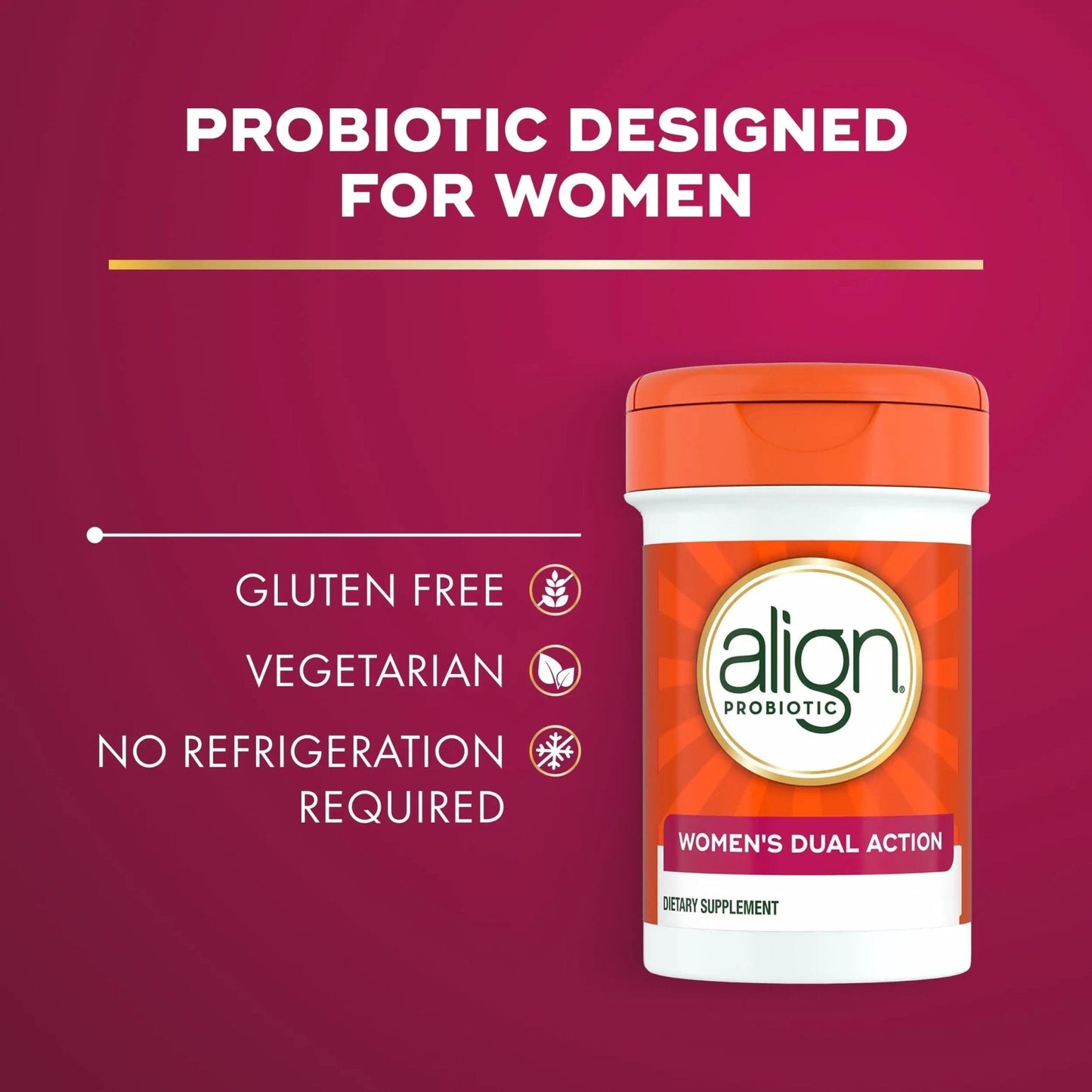 Align Probiotic, Womens Dual Action, Vaginal Probiotics for Women, Womens Probiotic for Vaginal Health Support, with Probiotics for Digestive Health, 28 Probiotic Capsules - Maple Wellness Supplements