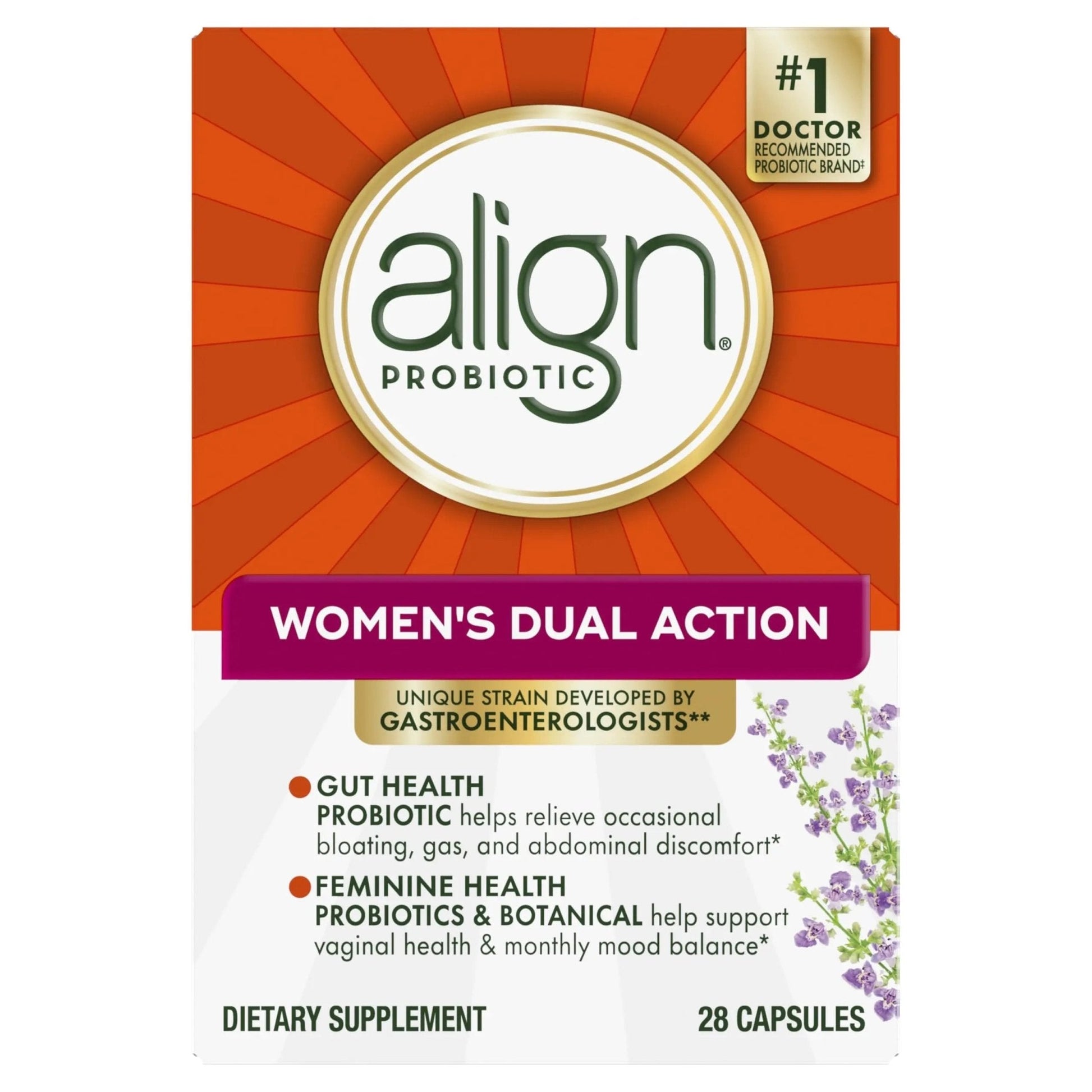 Align Probiotic, Womens Dual Action, Vaginal Probiotics for Women, Womens Probiotic for Vaginal Health Support, with Probiotics for Digestive Health, 28 Probiotic Capsules - Maple Wellness Supplements