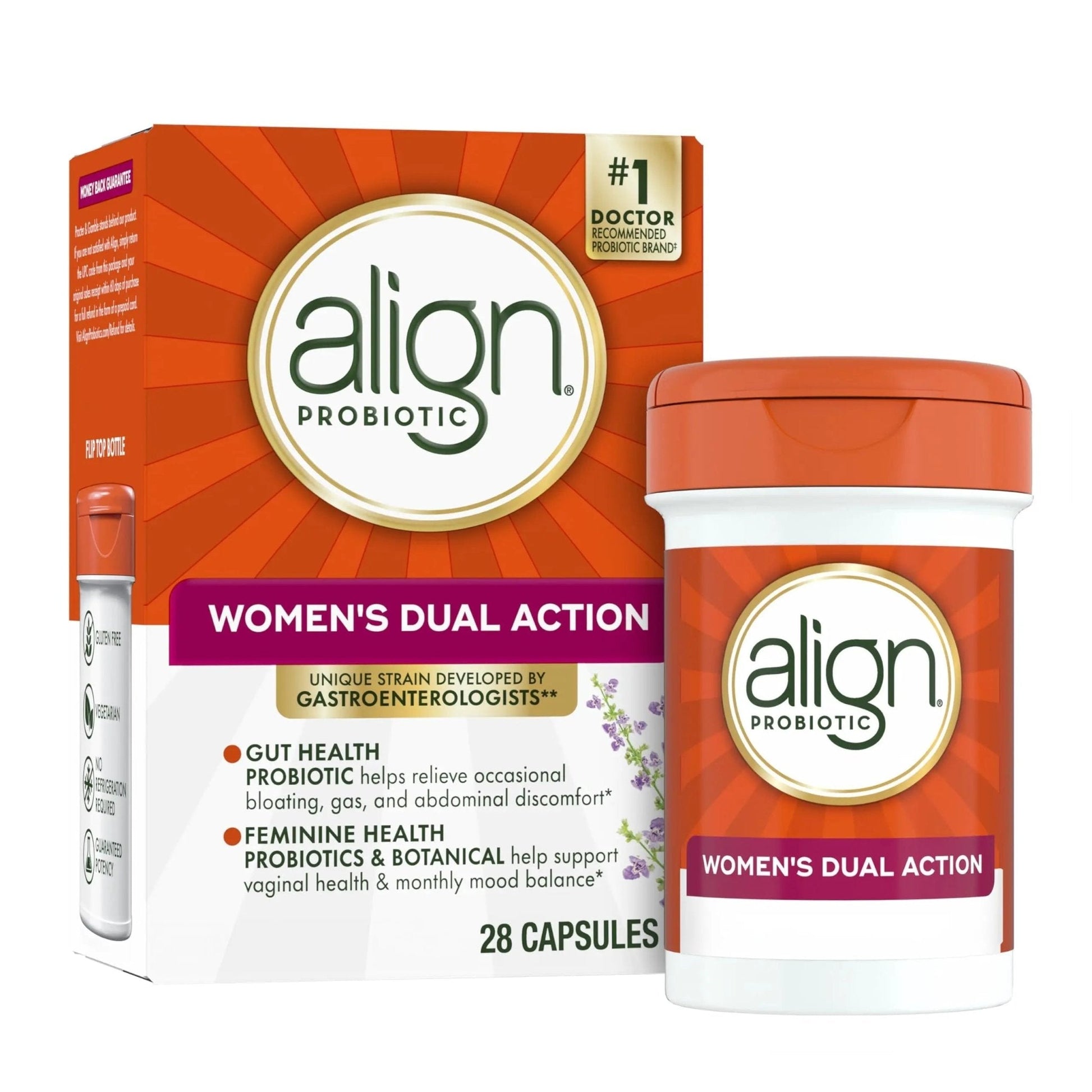 Align Probiotic, Womens Dual Action, Vaginal Probiotics for Women, Womens Probiotic for Vaginal Health Support, with Probiotics for Digestive Health, 28 Probiotic Capsules - Maple Wellness Supplements