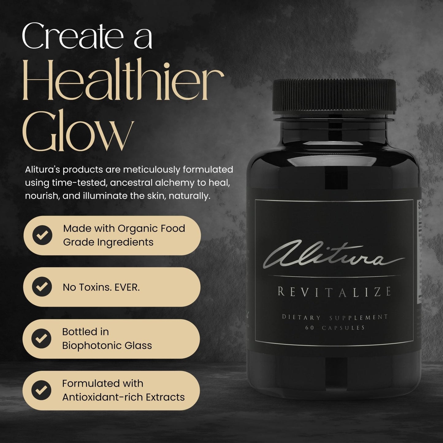 Alitura Revitalize – Organic Ashwagandha & Turmeric Supplement – Natural Energy, Mood & Recovery Support for Men & Women – Adaptogenic Herbs for Daily Wellness – 60 Capsules - Maple Wellness Supplements