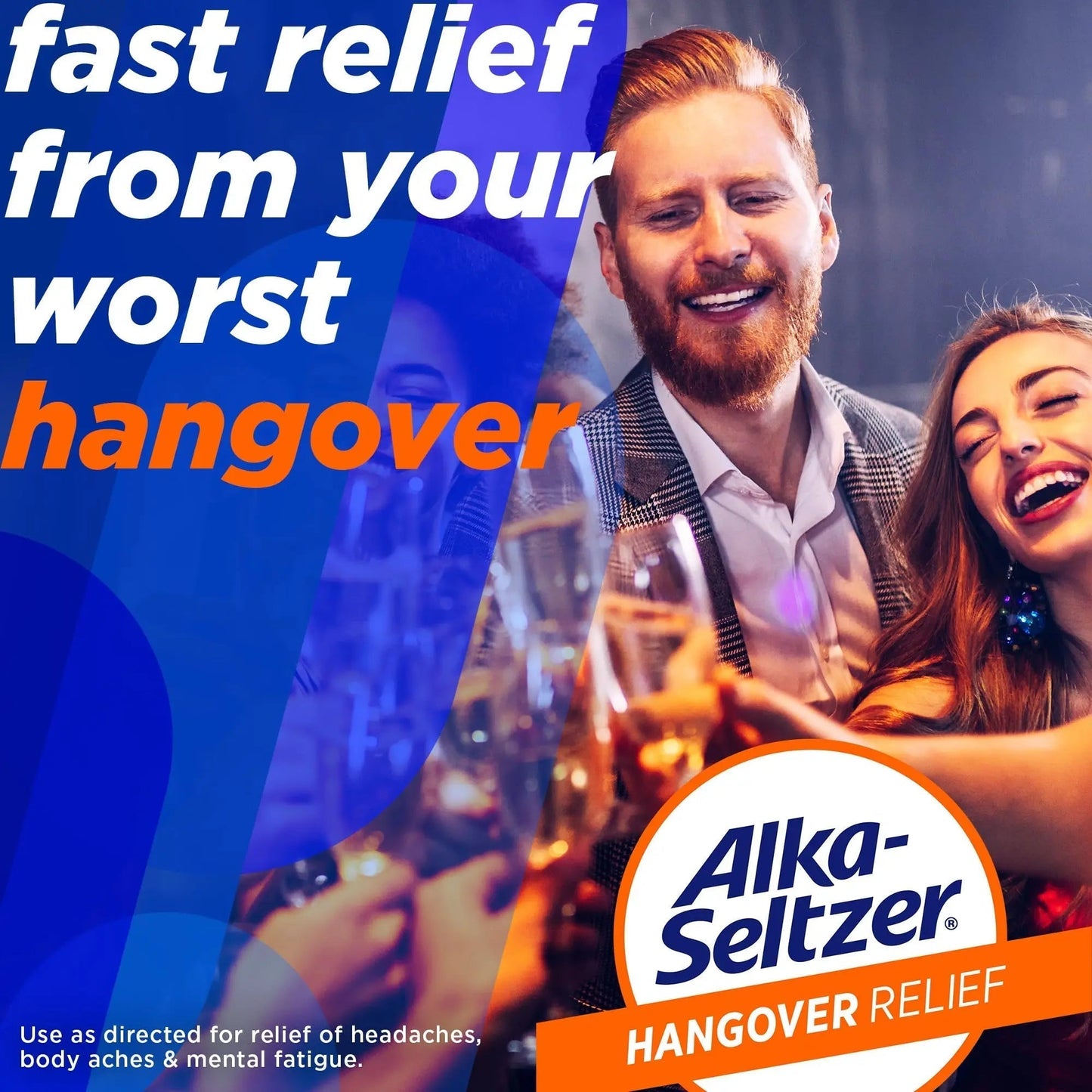 Alka-Seltzer Hangover Relief Tablets, Fast Relief Starts In About 15 Minutes for Headaches, Body Aches & Mental Fatigue, Bachelorette & Bachelor Party Packs 60 Count (3 Boxes, 20 Tablets Each) - Maple Wellness Supplements