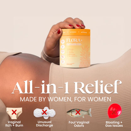 ALLFEMME Flora+ Women’s Vaginal Probiotic Gummies for pH Balance, Odor and Freshness Support with Prebiotics & Hyaluronic Acid - Maple Wellness Supplements