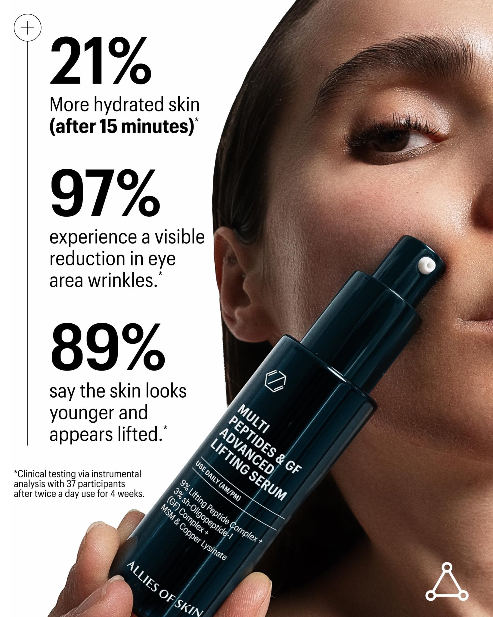 Allies of Skin Multi Peptides & Growth Factor Collagen Boosting Face Serum | Skin Tightening Anti-Aging Complex with 9% Peptides| Firms Sagging Skin & Visibly Reduces Wrinkles (1 oz) - Maple Wellness Supplements