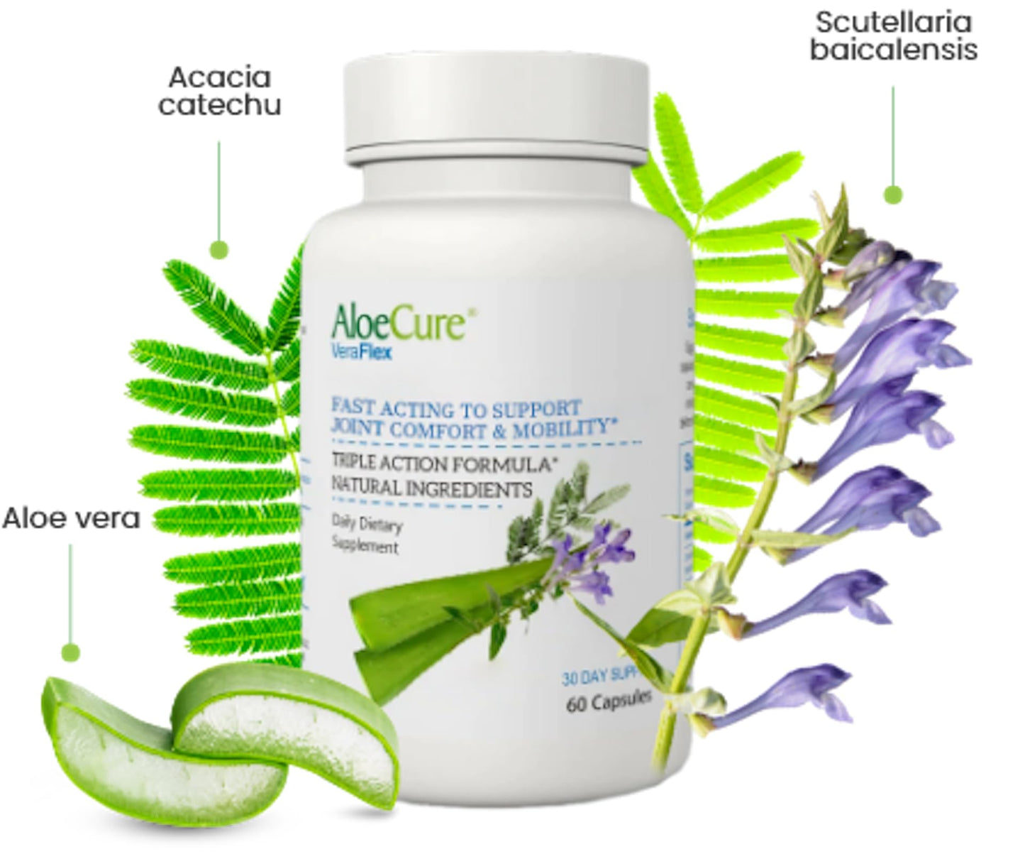 AloeCure VeraFlex Natural Joint Support Supplement with USDA Organic Aloe Vera - Maple Wellness Supplements