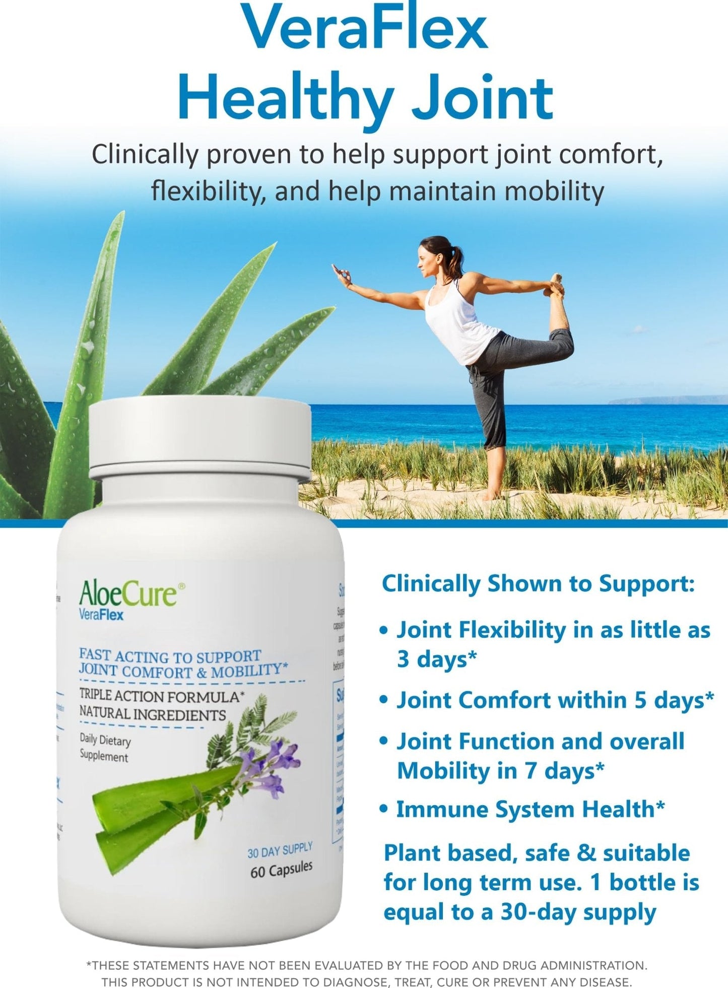 AloeCure VeraFlex Natural Joint Support Supplement with USDA Organic Aloe Vera - Maple Wellness Supplements