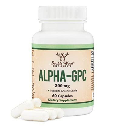 Alpha GPC Choline 600mg Capsules - Brain Support Supplement for Focus, Memory - Maple Wellness Supplements