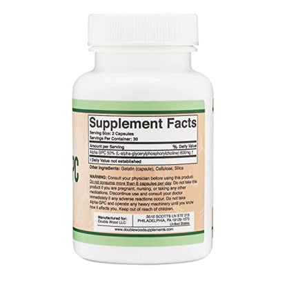 Alpha GPC Choline 600mg Capsules - Brain Support Supplement for Focus, Memory - Maple Wellness Supplements