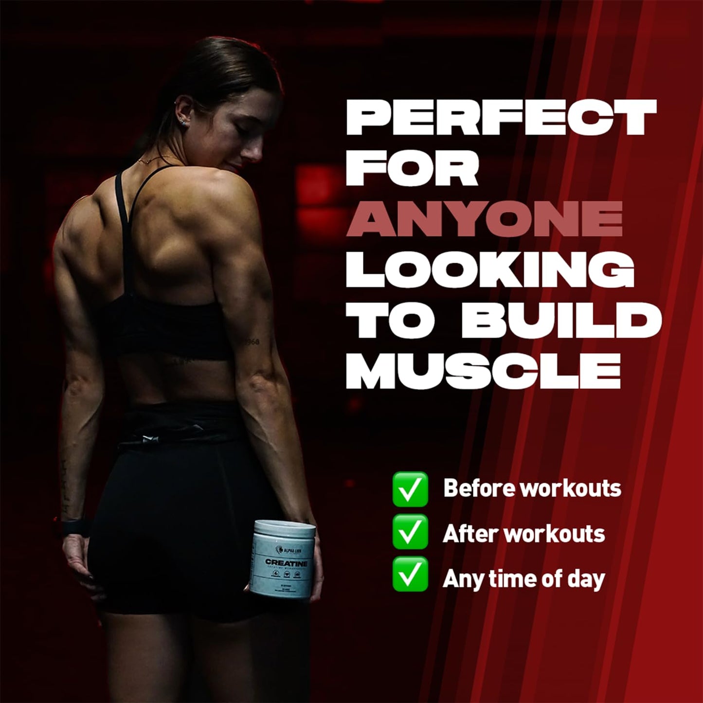 ALPHA LION Creatine Monohydrate Powder, 5000mg Per Serving (5g), Supports Muscle Strength, Power, Athletic Performance, Pure Creatina Monohydrata - Maple Wellness Supplements