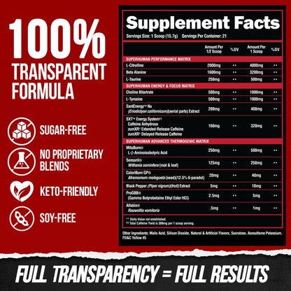 ALPHA LION Superhuman Burn – 2 in 1 Metabolism Booster Pre Workout and Thermogenic Burner for Men – Appetite Suppressant - Maple Wellness Supplements