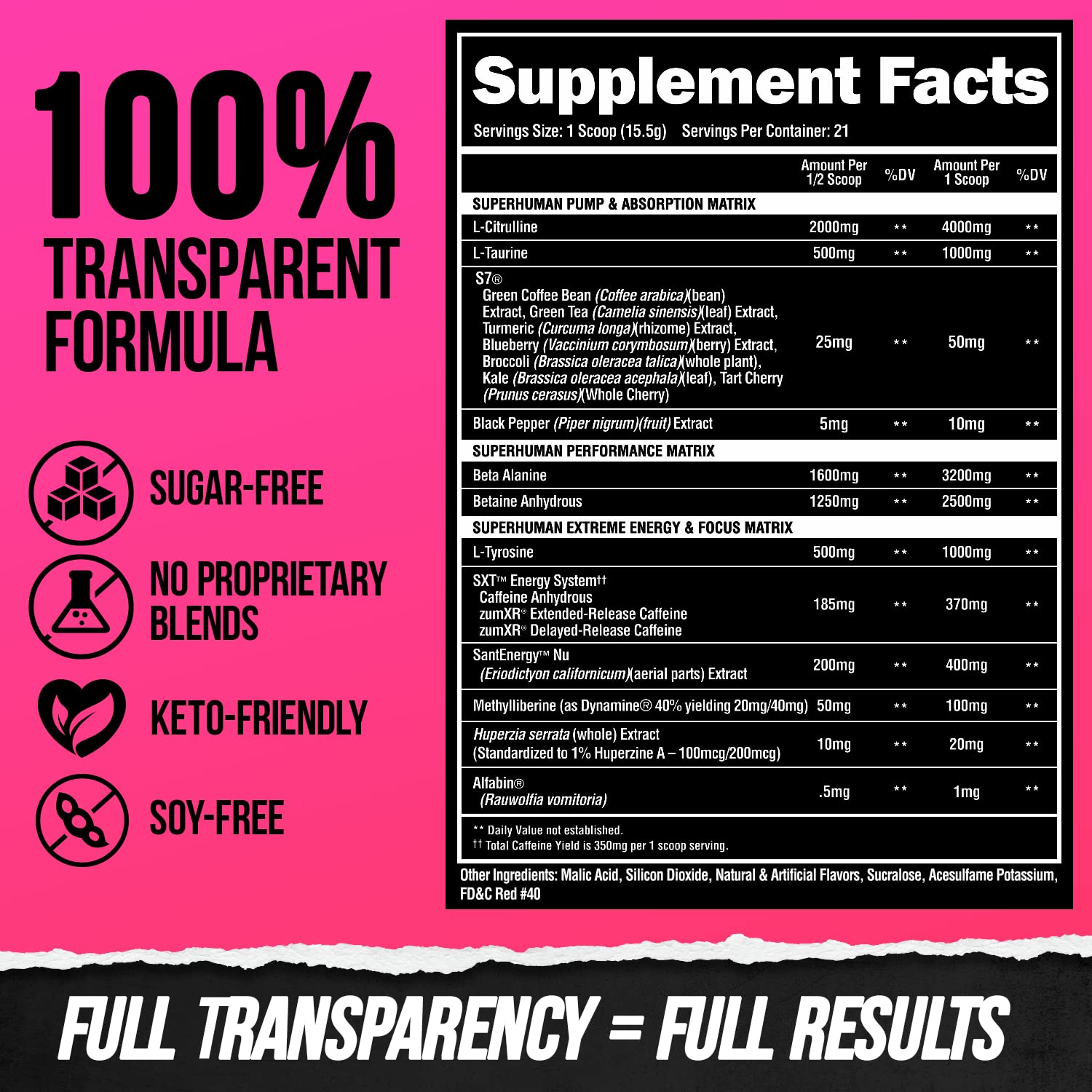 ALPHA LION Superhuman Extreme High Stim Pre Workout Powder, Beta Alanine, L-Taurine & 356mg Tri-Source Caffeine for Sustained Energy, Nitric Oxide & Citrulline for Pump (21 Servings, Slaughtermelon) - Maple Wellness Supplements