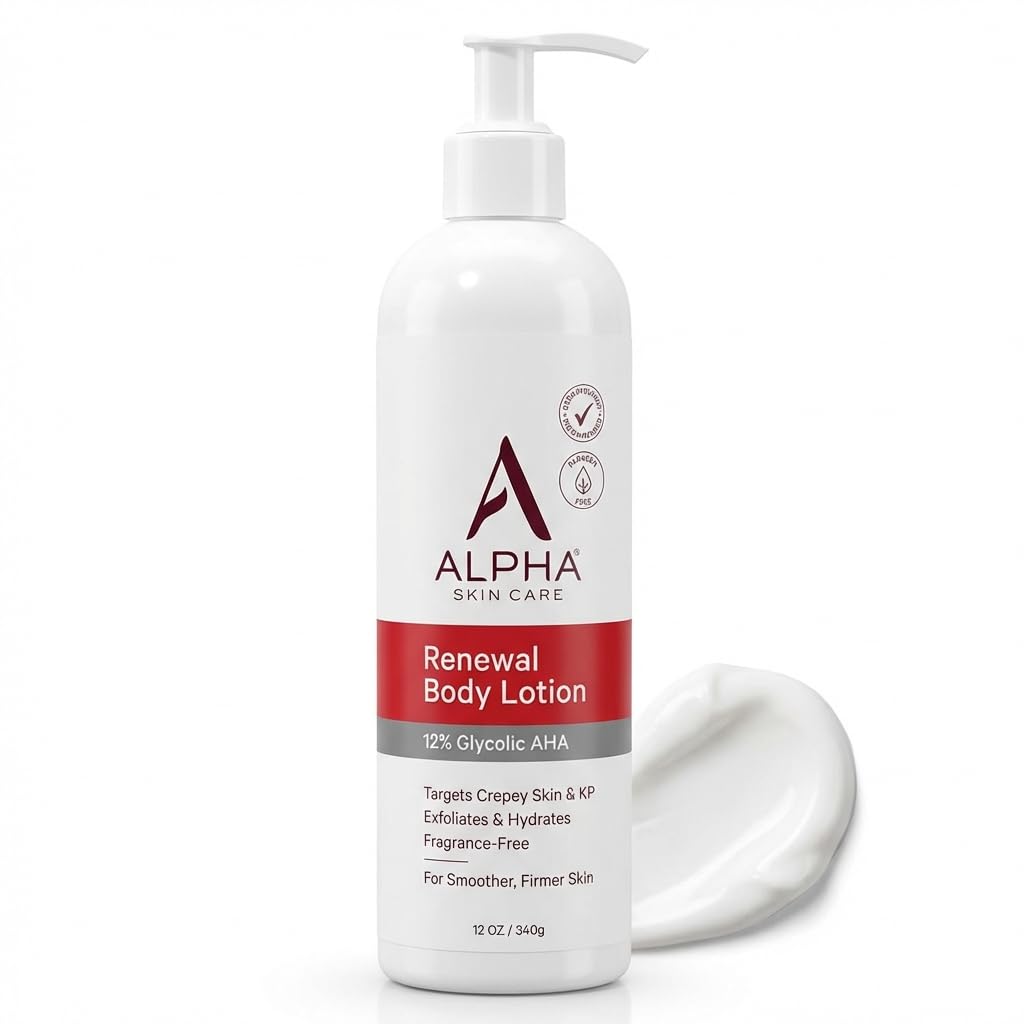Alpha Skin Care Revitalizing Body Lotion, 12% Glycolic AHA, Simple & Effective Daily Moisturizer with Alpha Hydroxy Acid - Maple Wellness Supplements
