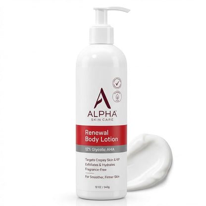 Alpha Skin Care Revitalizing Body Lotion, 12% Glycolic AHA, Simple & Effective Daily Moisturizer with Alpha Hydroxy Acid - Maple Wellness Supplements