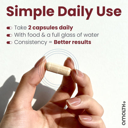 Amalth Aguaje Curves Capsule for Women 1000 mg- Extra Strength from Peru Natural Supplements- 120 Capsules Non- GMO Premium Quality Pills - Maple Wellness Supplements