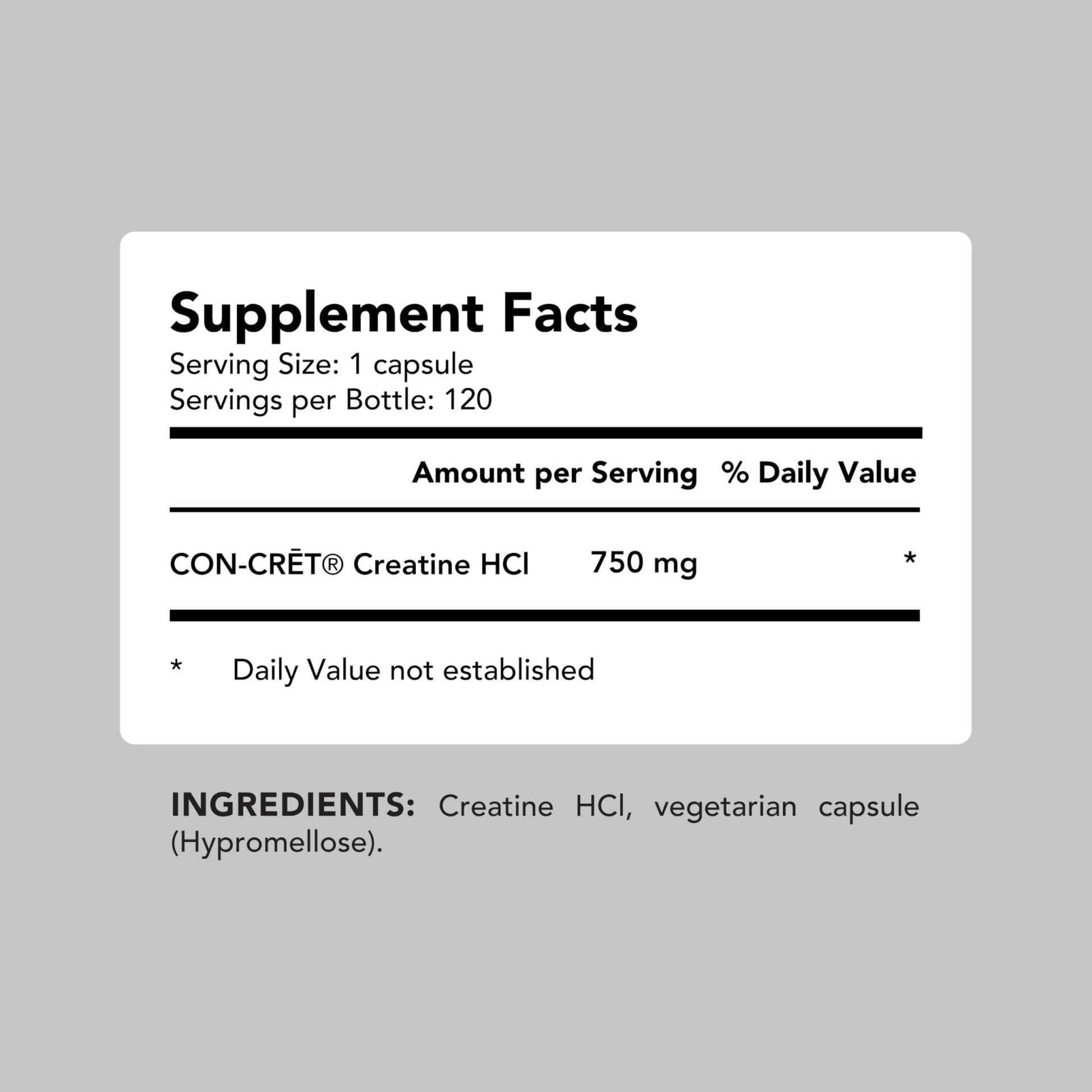 AMANDEAN Creatine HCl Pills. American Made CON-CRET. 120 Capsules. 7X Concentrated vs Monohydrate Powder. No Bloat. Muscle, Energy, Cognitive, Recovery Support for Men & Women. Gluten Free, Non-GMO. - Maple Wellness Supplements