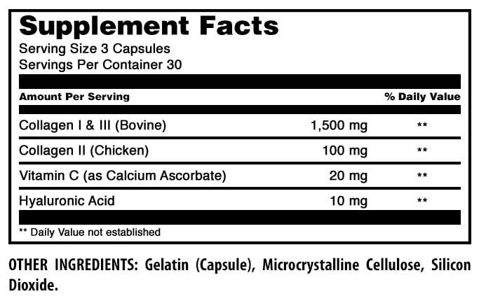 Amazing Formulas Advanced Collagen Supplement | Collagen Type I, II & III with Vitamin C & Hyaluronic | 1600 Mg Per Serving | 90 Capsules | Non-GMO | Gluten-Free | Made in USA - Maple Wellness Supplements
