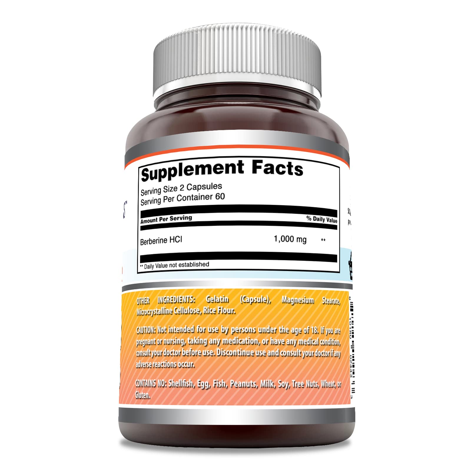 Amazing Formulas Berberine 1000mg Per Serving 120 Capsules Supplement | Non GMO - Maple Wellness Supplements