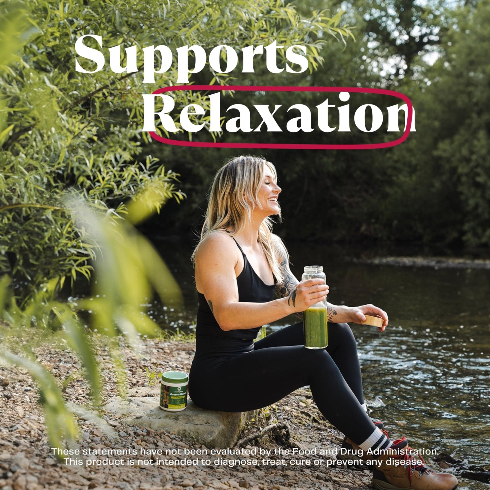 Amazing Grass Greens Blend Mood: Super Greens Powder Smoothie Mix for Mood, Relaxat - Maple Wellness Supplements
