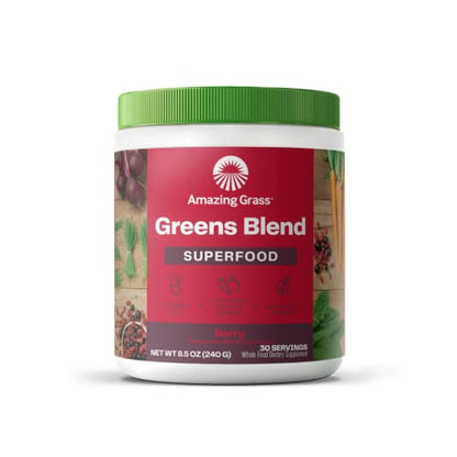 Amazing Grass Greens Blend Superfood: Super Greens Powder Smoothie Mix with Organic - Maple Wellness Supplements