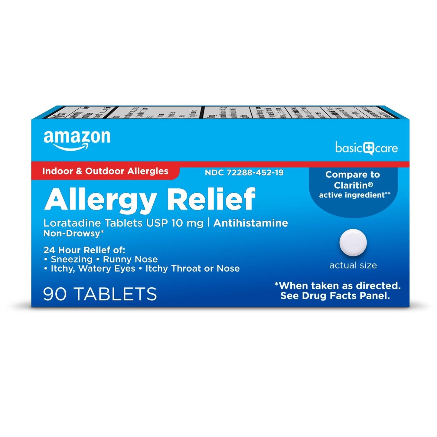 Amazon Basic Care Allergy Relief Loratadine Tablets 10 mg, 90 Count - Maple Wellness Supplements