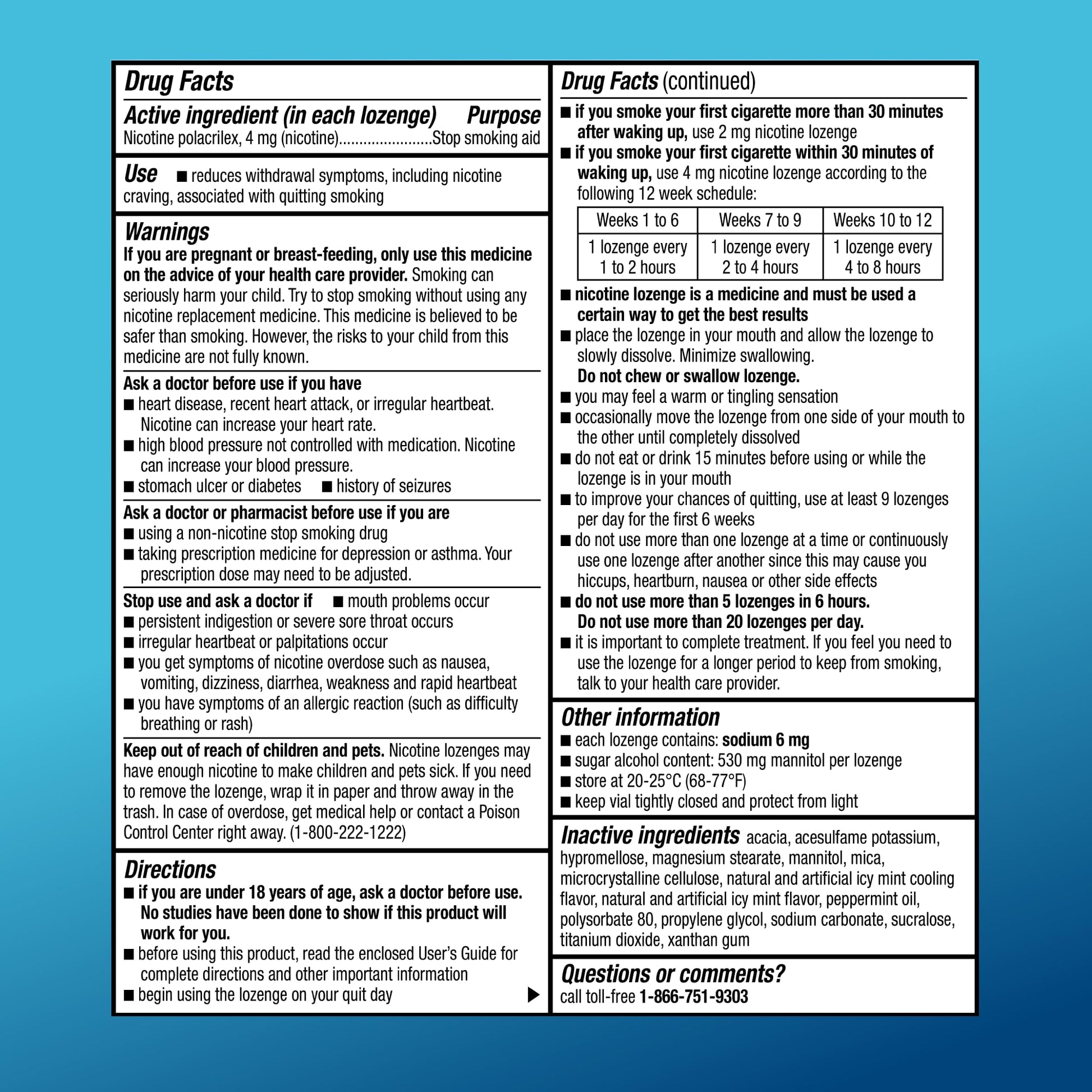 Amazon Basic Care Coated Ice Mint Nicotine Polacrilex Lozenges, 4 mg, Stop Smoking Aid, 120 Count - Maple Wellness Supplements