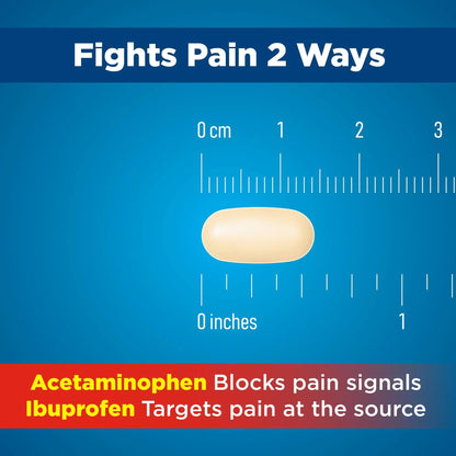 Amazon Basic Care Dual Action Acetaminophen 250 mg and Ibuprofen (NSAID) 125 mg Tablets, Pain Reliever for Headache, Backache, Menstrual Pain, Arthritis Pain Relief, 216 Count - Maple Wellness Supplements