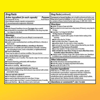 Amazon Basic Care Esomeprazole Magnesium Delayed Release Capsules, 20 mg, Acid Reducer, 42 Count - Maple Wellness Supplements