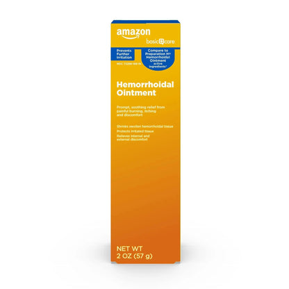 Amazon Basic Care Hemorrhoid Ointment, Fast-Acting Pain Relief, Relieves Burning, Itching, Swelling and Discomfort, 2 ounce (Pack of 1) - Maple Wellness Supplements