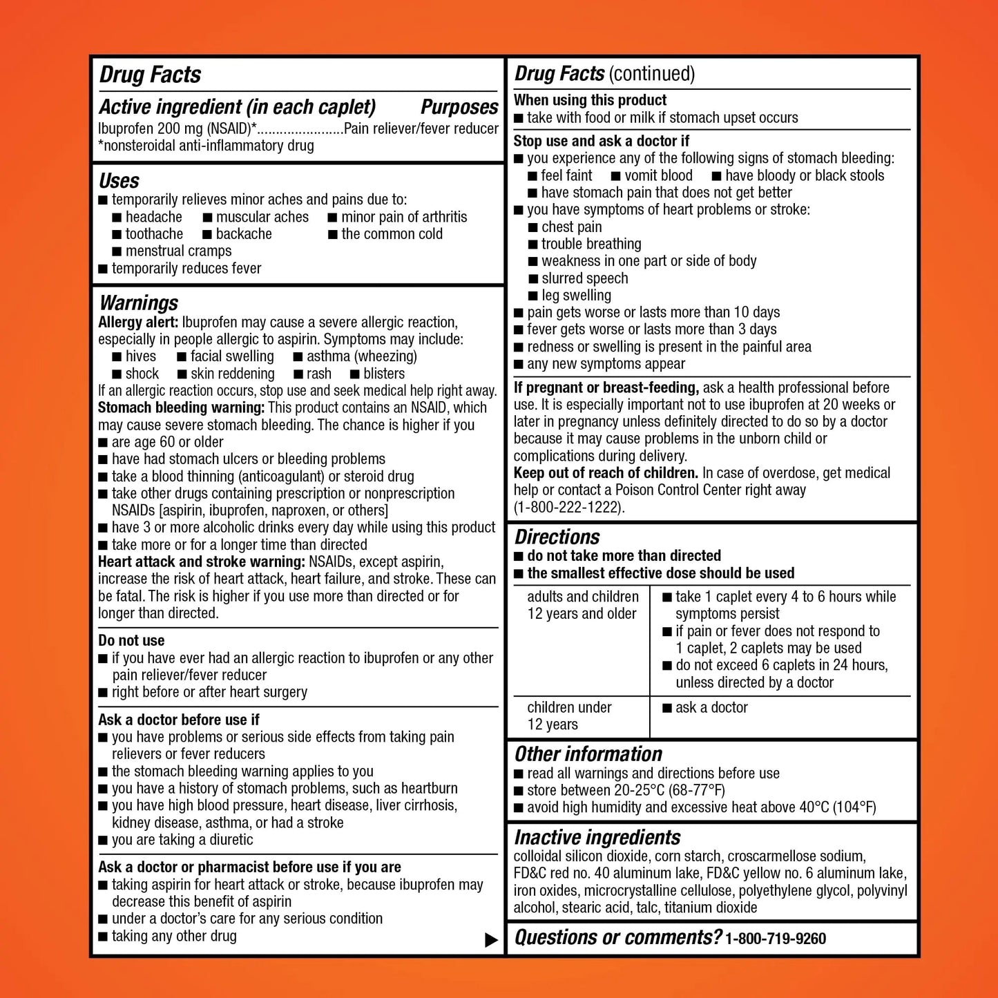Amazon Basic Care Ibuprofen Tablets, 200 mg, Pain Reliever/Fever Reducer for Headache, Backache, Menstrual Pain and Body Aches, 100 Count - Maple Wellness Supplements