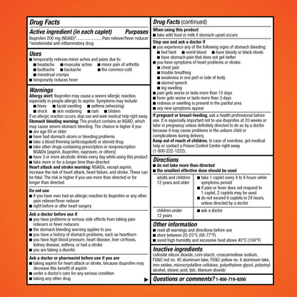 Amazon Basic Care Ibuprofen Tablets, 200 mg, Pain Reliever/Fever Reducer for Headache, Backache, Menstrual Pain and Body Aches, 100 Count - Maple Wellness Supplements