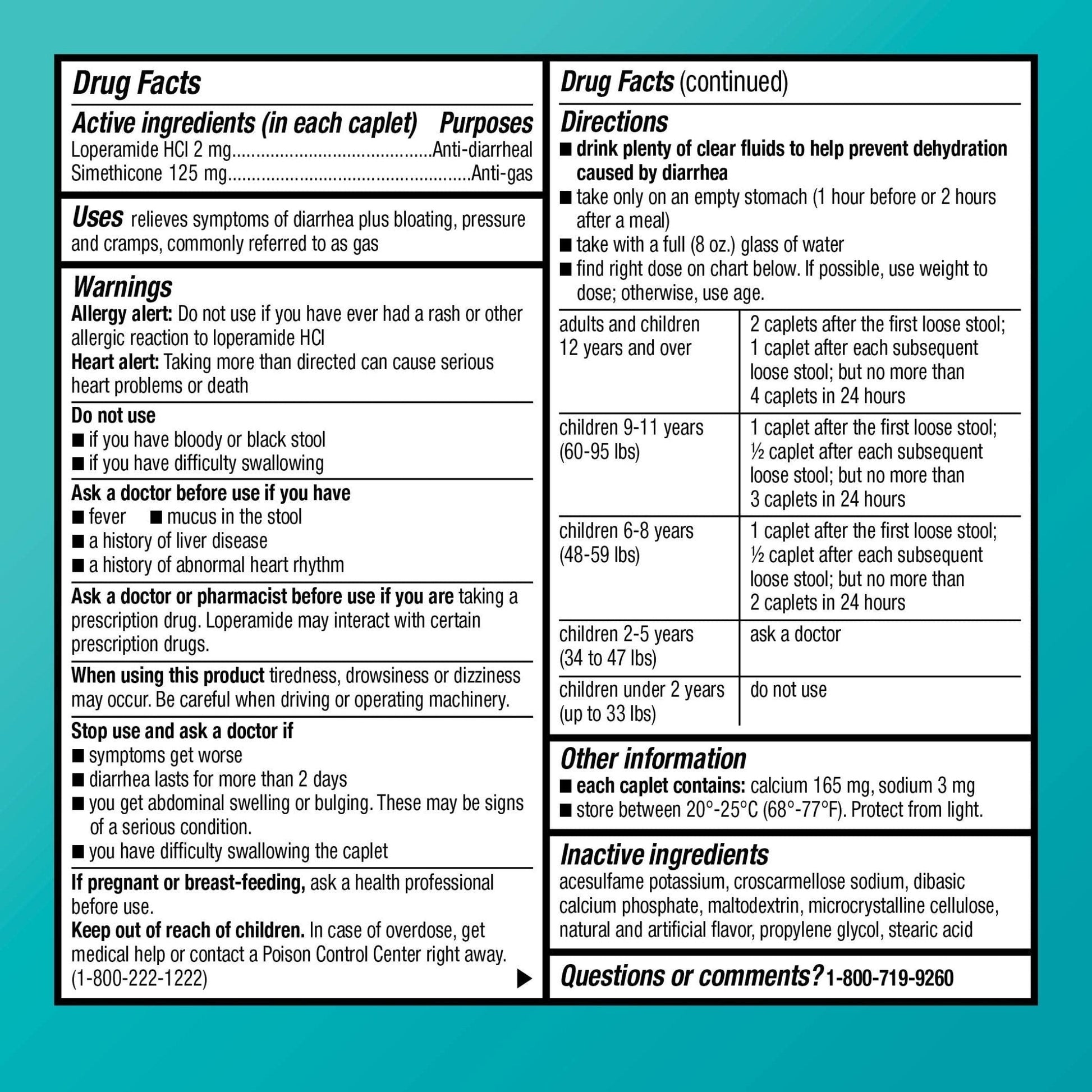 Amazon Basic Care Loperamide Hydrochloride 2 mg and Simethicone 125 mg Tablets, Multi-Symptom Relief, Anti-Diarrheal, Bloating and Cramps, Gas Relief, 24 Count - Maple Wellness Supplements