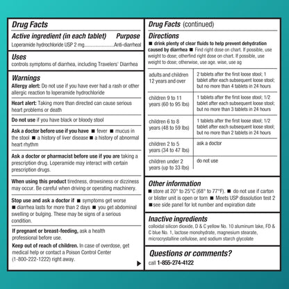 Amazon Basic Care Loperamide Hydrochloride Tablets, 2 mg, Anti-Diarrheal, 24 Count (Pack of 1) - Maple Wellness Supplements