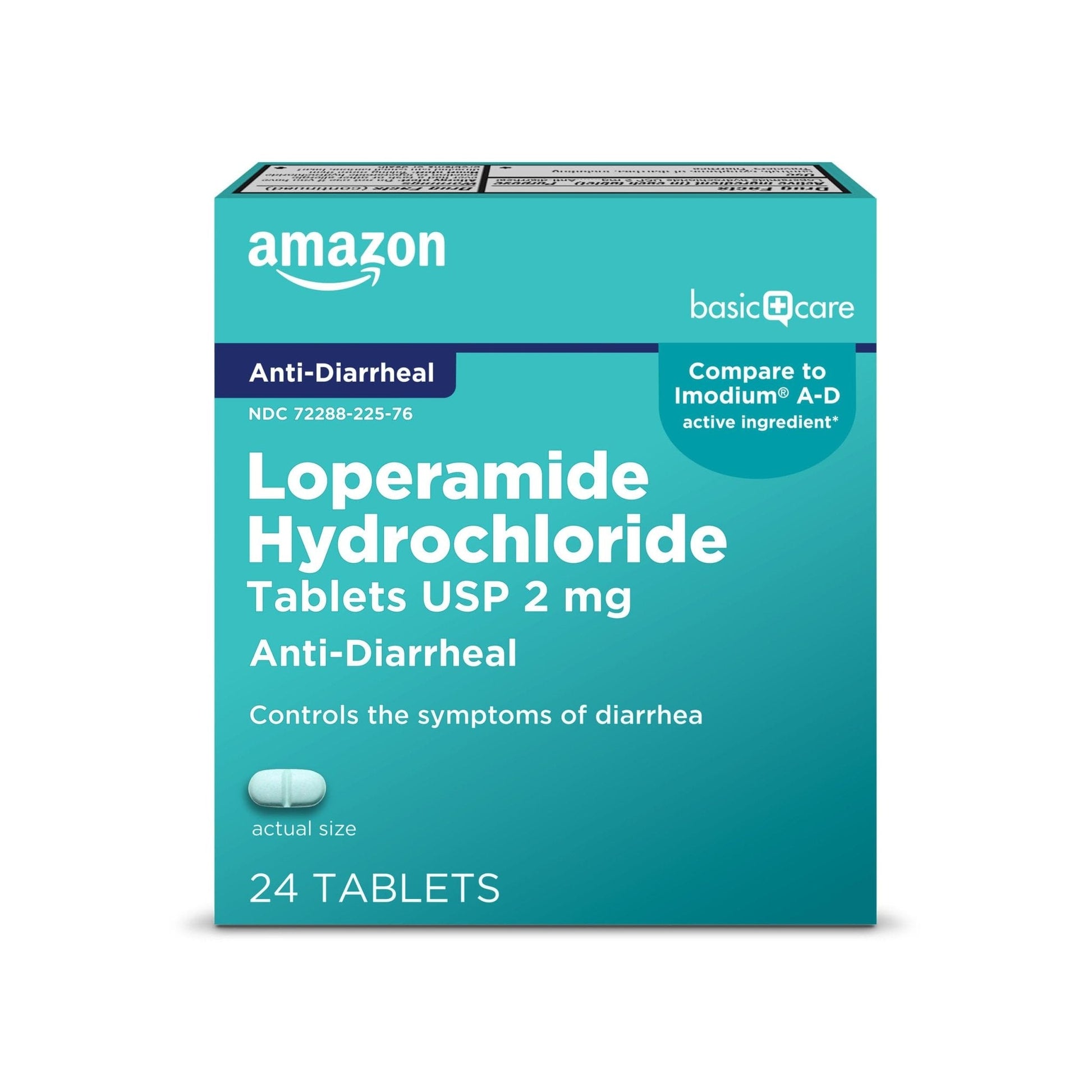 Amazon Basic Care Loperamide Hydrochloride Tablets, 2 mg, Anti-Diarrheal, 24 Count (Pack of 1) - Maple Wellness Supplements