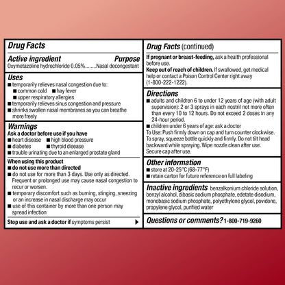 Amazon Basic Care Maximum Strength 12 Hour Nasal Spray, Oxymetazoline HCl Solution, Sinus Pressure Relief, Cold and Allergy Medicine, Decongestant, 1 fl oz (Pack of 1) - Maple Wellness Supplements