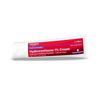 Amazon Basic Care Maximum Strength Anti-Itch Cream, Hydrocortisone 1 Percent Intensive Healing Formula, 1 ounce (Pack of 1) - Maple Wellness Supplements