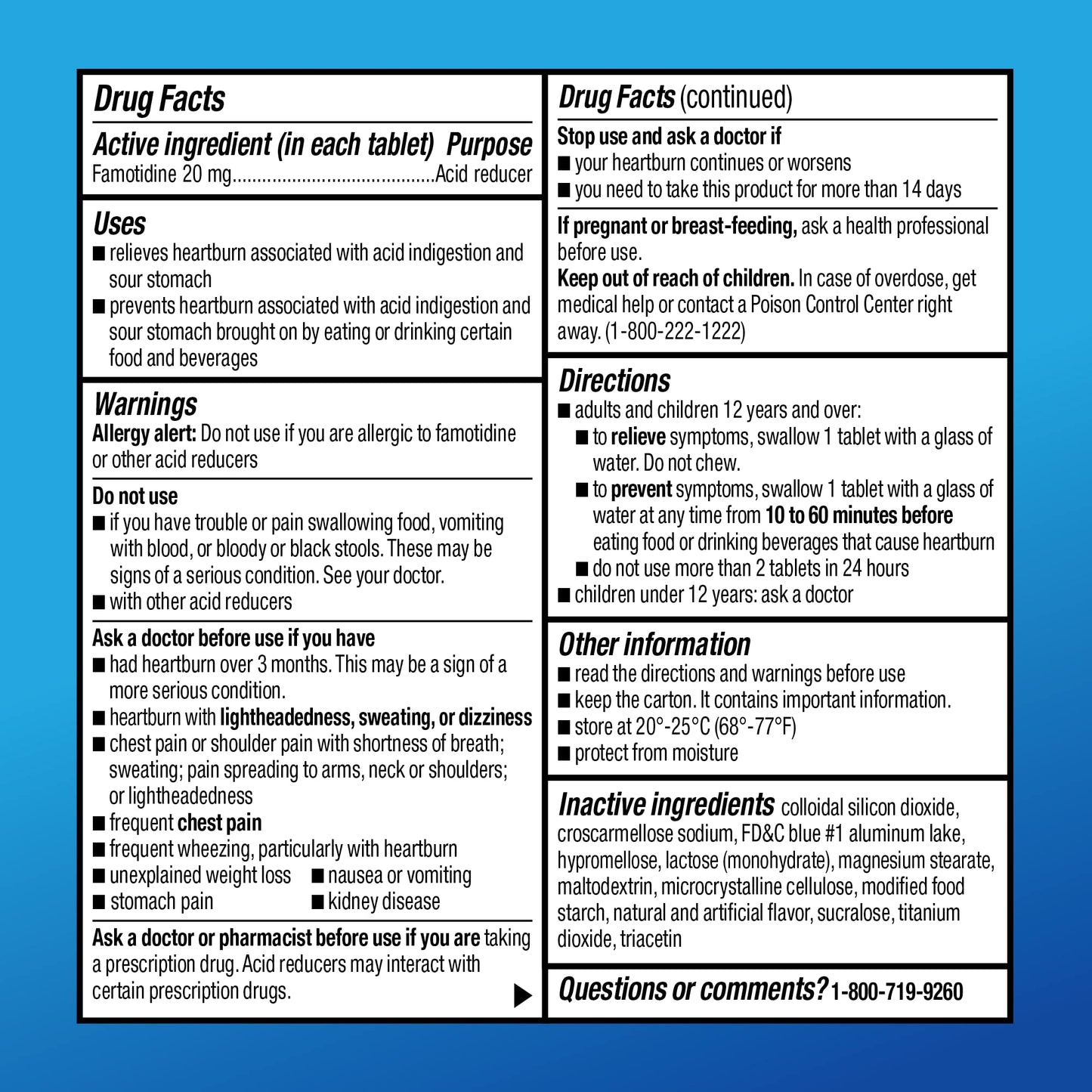 Amazon Basic Care Maximum Strength Famotidine 20mg Tablets, Acid Reducer, Prevents & Relieves Heartburn, Acid Indigestion, Cool Mint, 100 Count - Maple Wellness Supplements