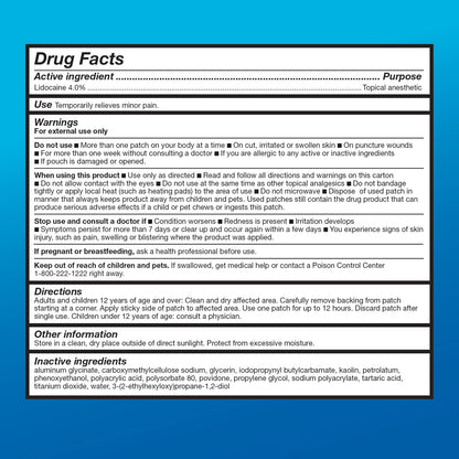 Amazon Basic Care Maximum Strength OTC Pain Relief , 4% Lidocaine Patch, 3.9” x 5.5”, 15-Count Box (Previously HealthWise) - Maple Wellness Supplements