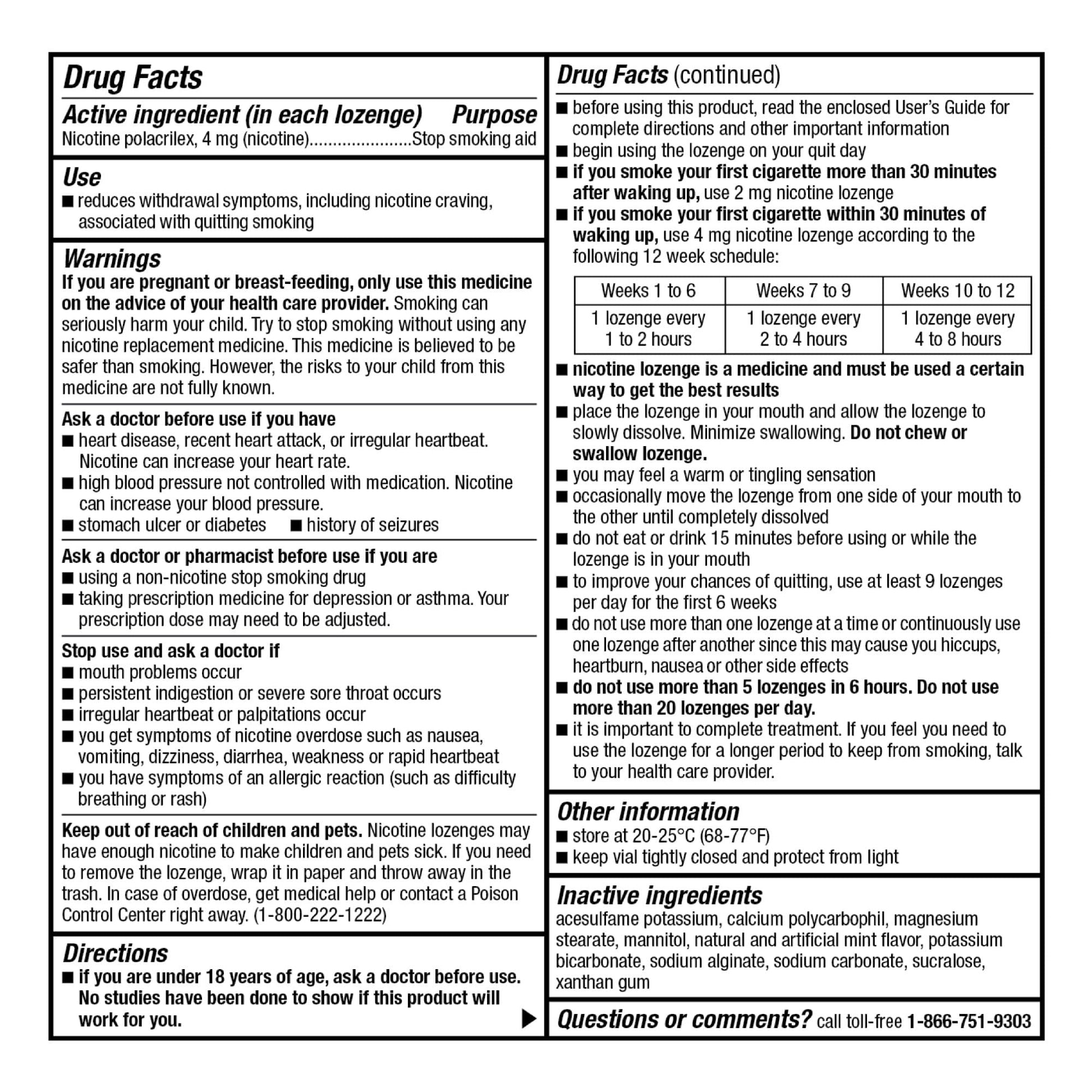 Amazon Basic Care Mini Nicotine Polacrilex Lozenge, 4 mg, Mint Flavor, Stop Smoking Aid, Smoking Cessation, Reduces Nicotine Cravings, 27 Count - Maple Wellness Supplements