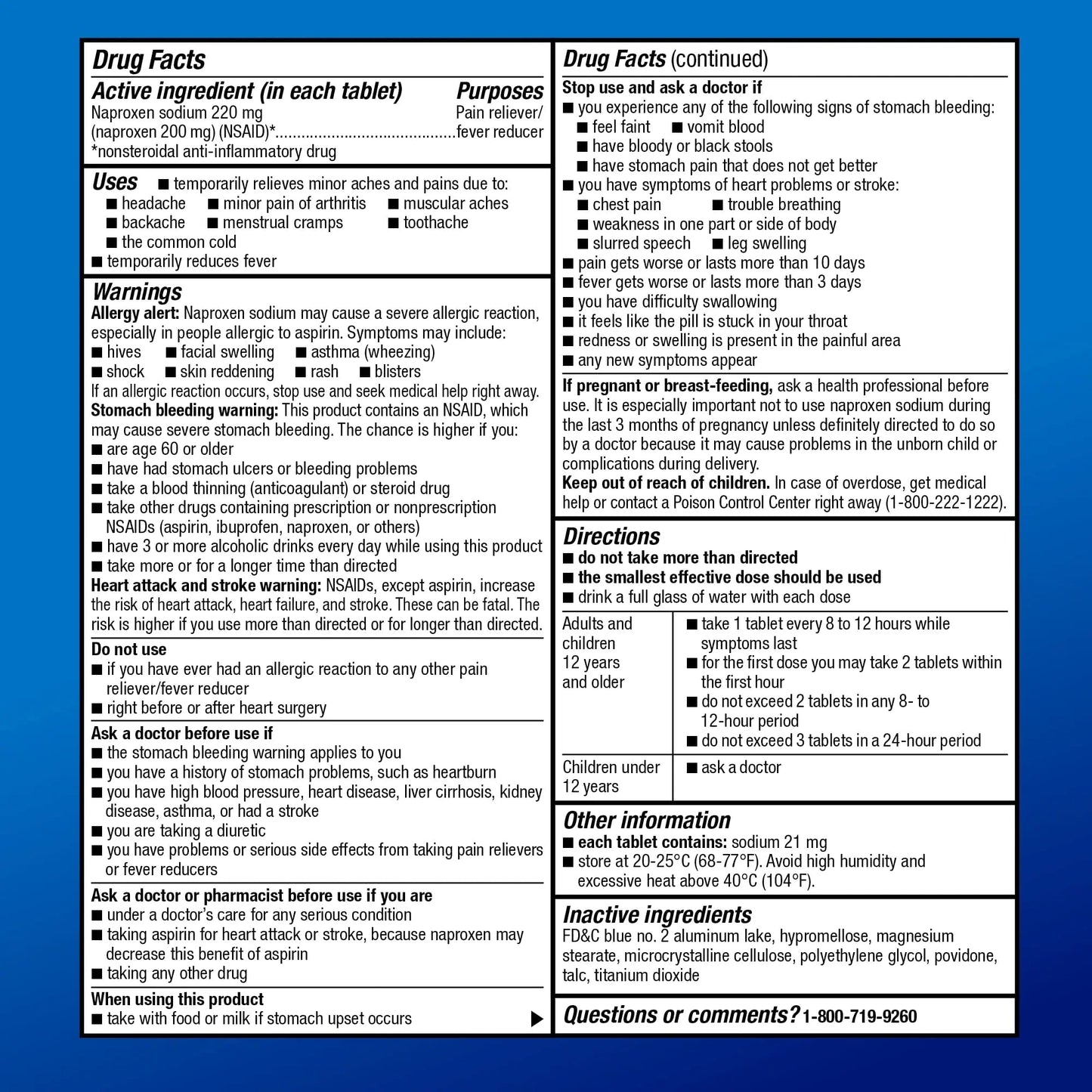 Amazon Basic Care Naproxen Sodium Tablets 220 mg, Pain Reliever, Fever Reducer, Headache Relief, Backache, Menstrual Cramps, Arthritis, Muscular Aches, NSAID, 90 Count - Maple Wellness Supplements