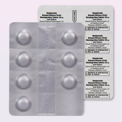 Amazon Basic Care Omeprazole Delayed Release Orally Disintegrating Tablets, 20 mg, Acid Reducer, Strawberry Flavor, 24 Hour Heartburn Medicine, 42 Count - Maple Wellness Supplements