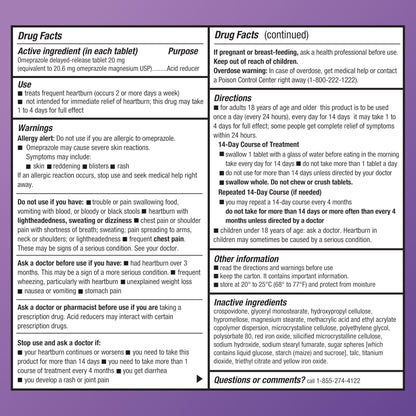 Amazon Basic Care Omeprazole Delayed Release Tablets 20 mg, Acid Reducer, Heartburn Medicine, 14-Day Course of Treatment, 28 Count - Maple Wellness Supplements